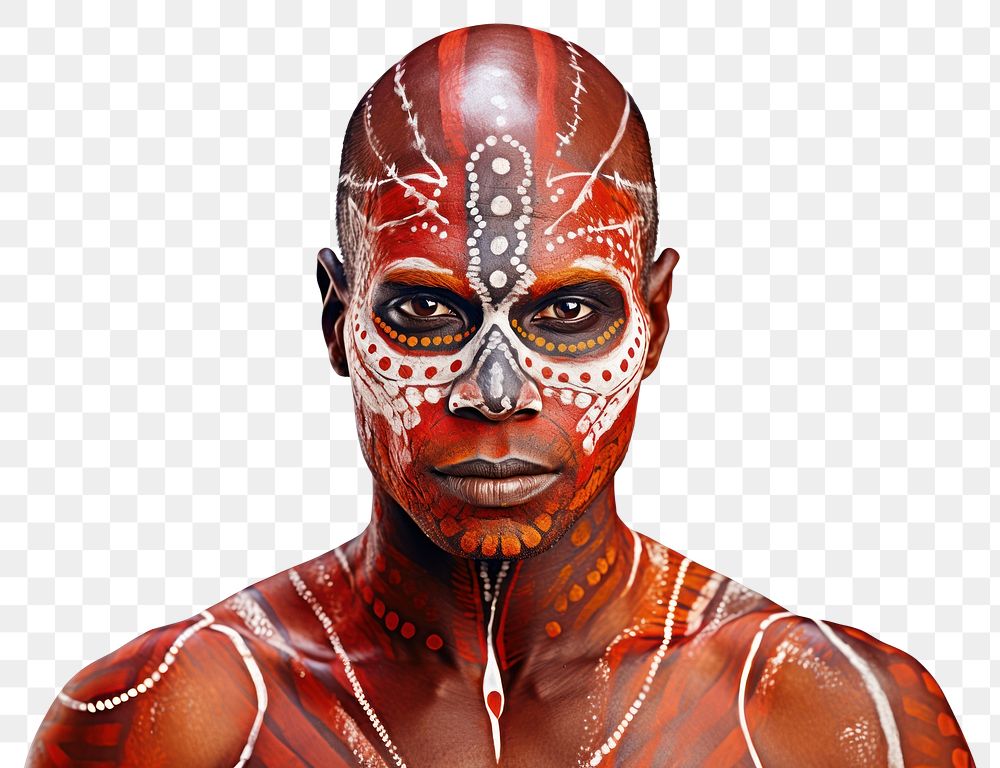 PNG Aboriginal portrait paint adult. 