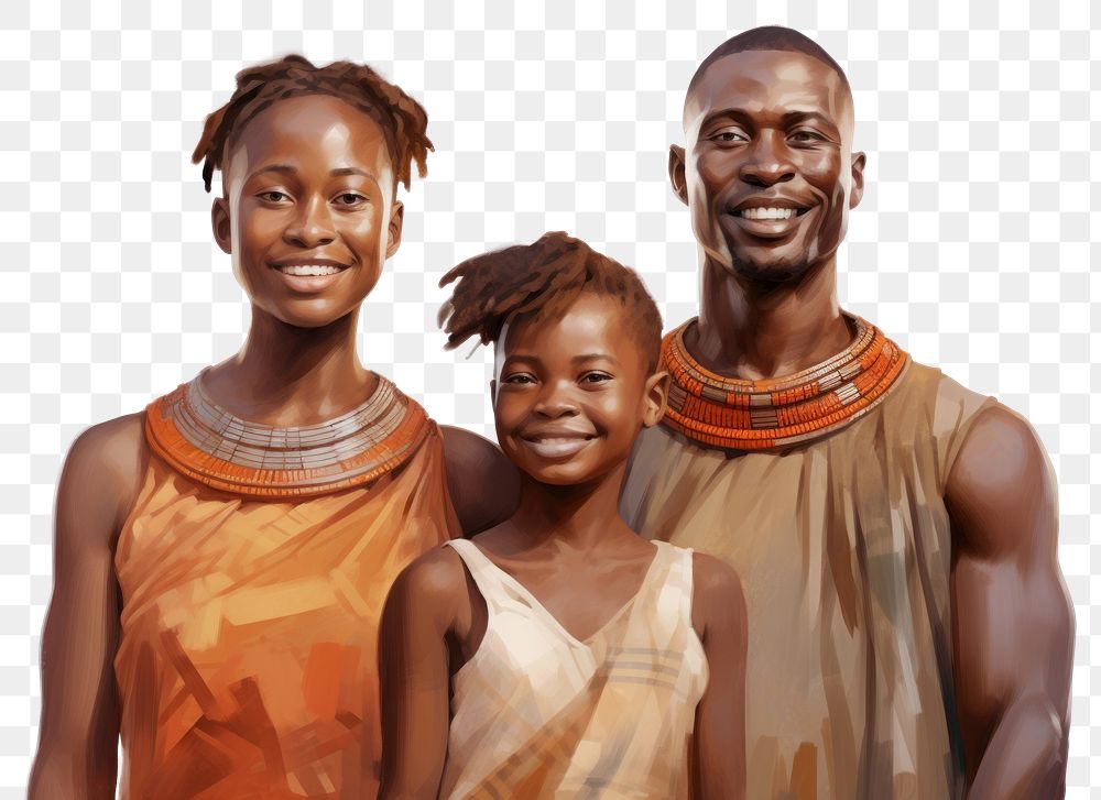 PNG African family portrait necklace jewelry. AI generated Image by rawpixel.