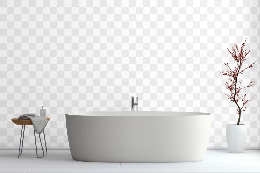 Bathroom wall png mockup, transparent design