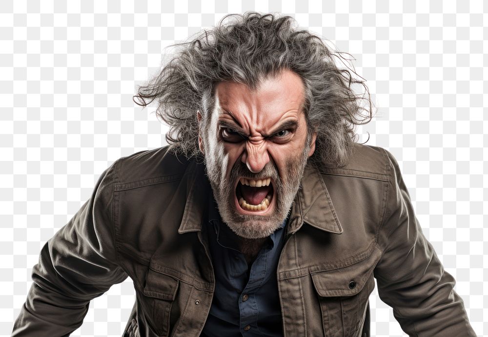 PNG Angry man shouting adult  