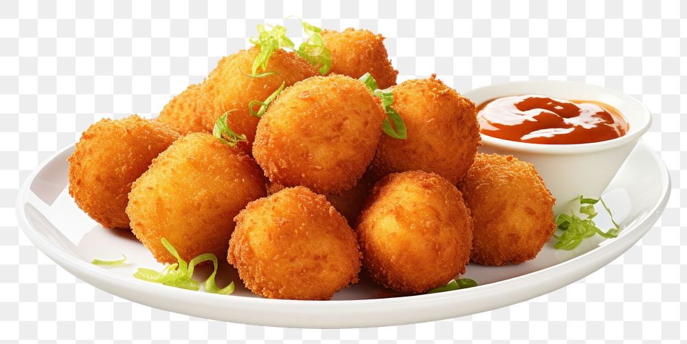 PNG  Appetizer food white background croquette. AI generated Image by rawpixel.