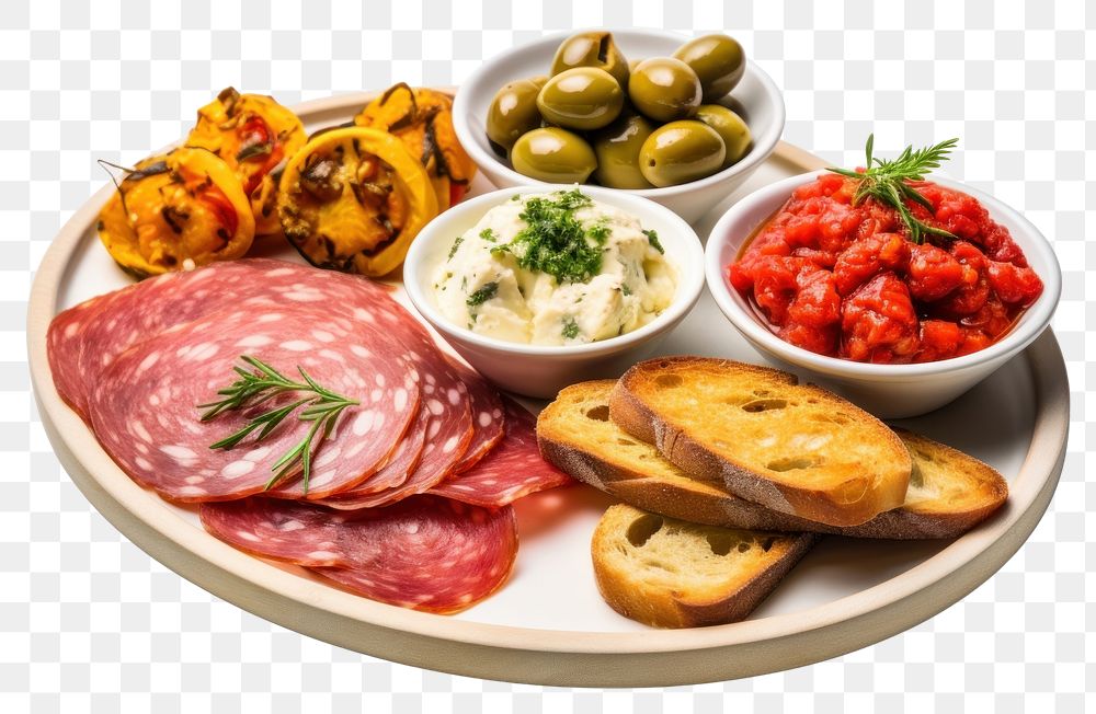 PNG Appetizers bread lunch plate. 