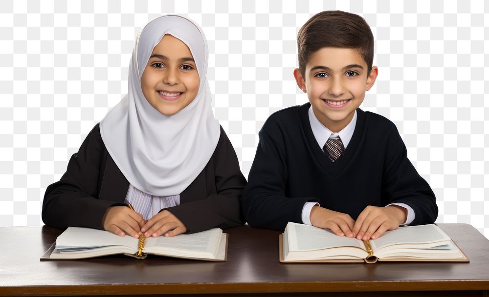 PNG Muslim children publication furniture student. AI generated Image by rawpixel.
