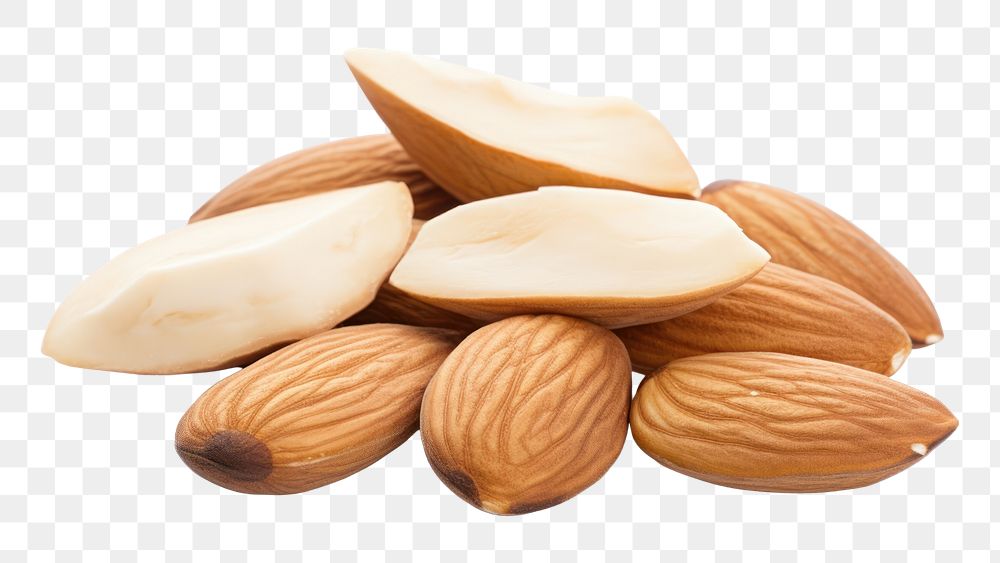 PNG Almonds food white background freshness. AI generated Image by rawpixel.