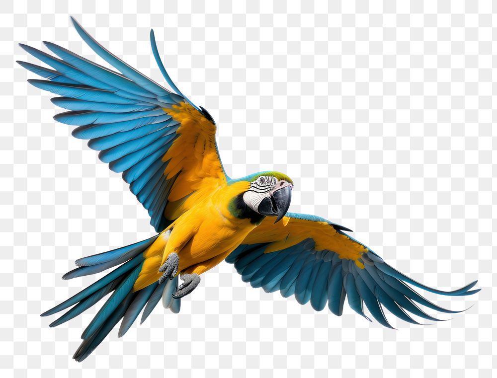 PNG Macaw animal parrot yellow. 