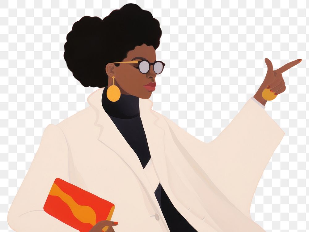 PNG African american woman glasses cartoon accessories. AI generated Image by rawpixel.