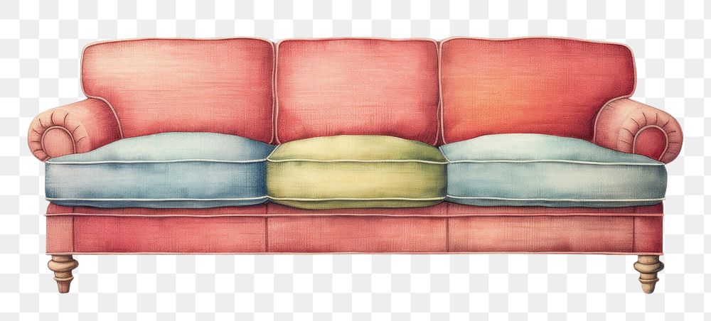 PNG Home interior furniture cushion drawing. AI generated Image by rawpixel.