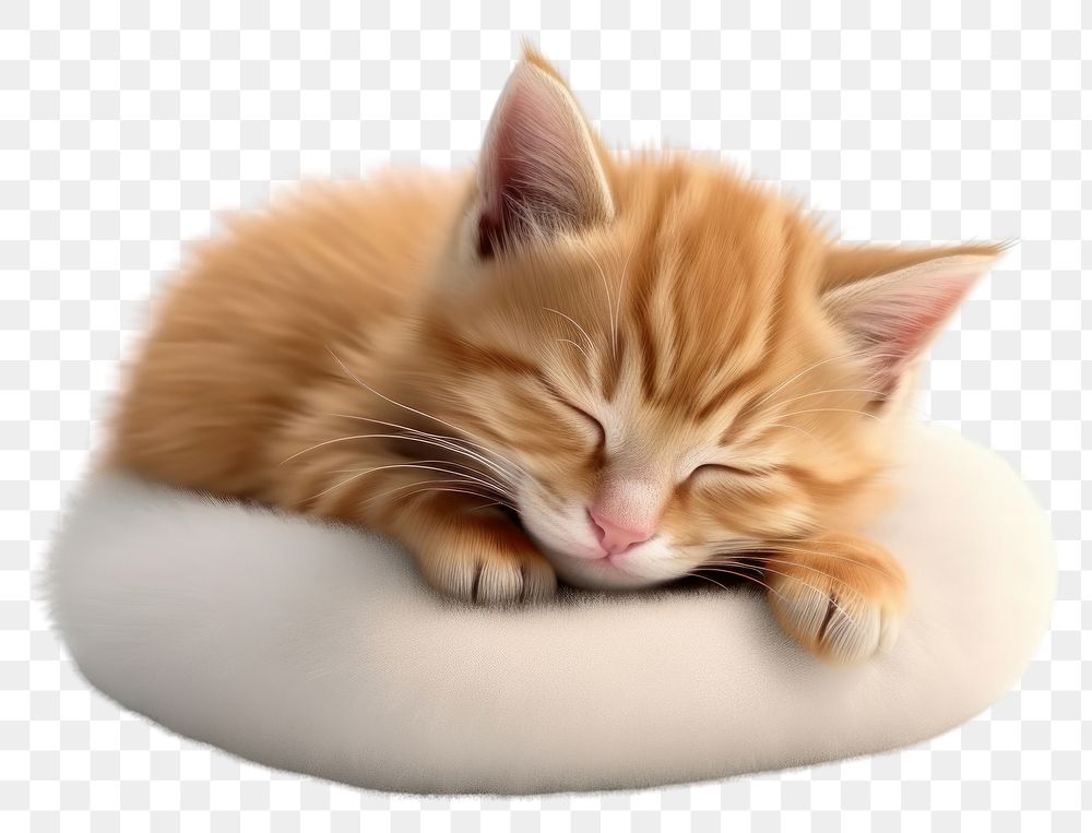 PNG Cute little kitten sleeping mammal animal. AI generated Image by rawpixel.