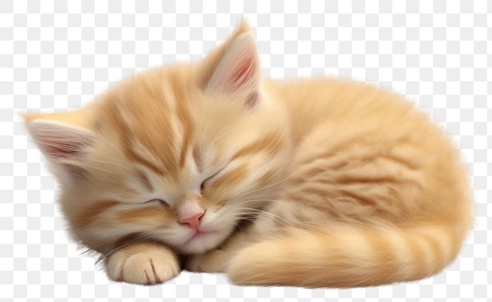 PNG Cute little kitten sleeping animal mammal. AI generated Image by rawpixel.