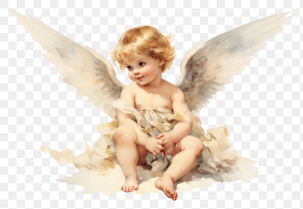 PNG Watercolor cupid baby Angel angel. 