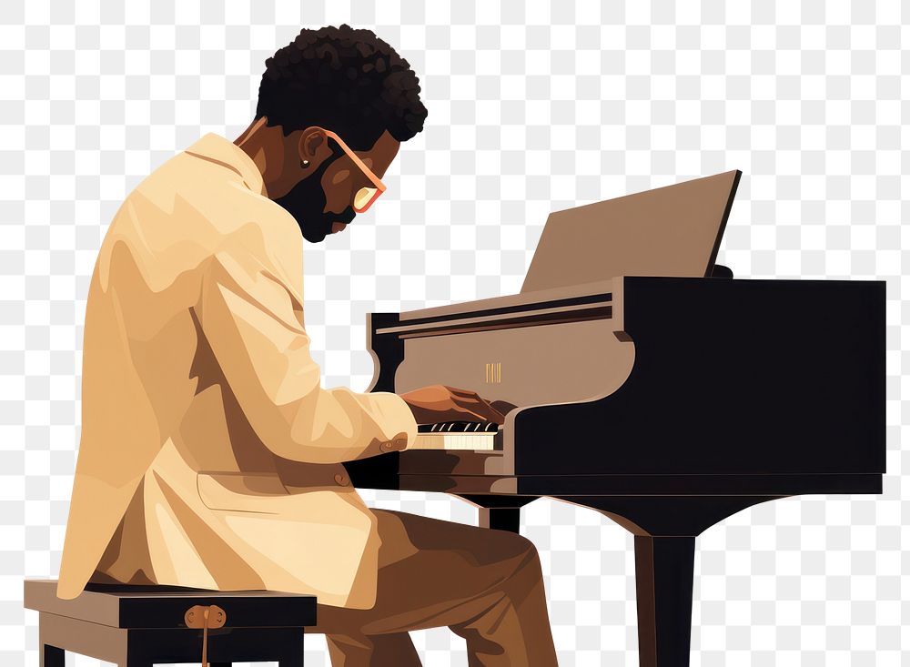 PNG Afro American man playing piano keyboard musician pianist. AI generated Image by rawpixel.
