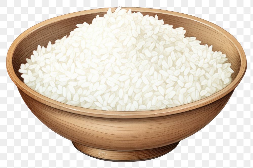 PNG Jasmine Rice rice bowl white. 