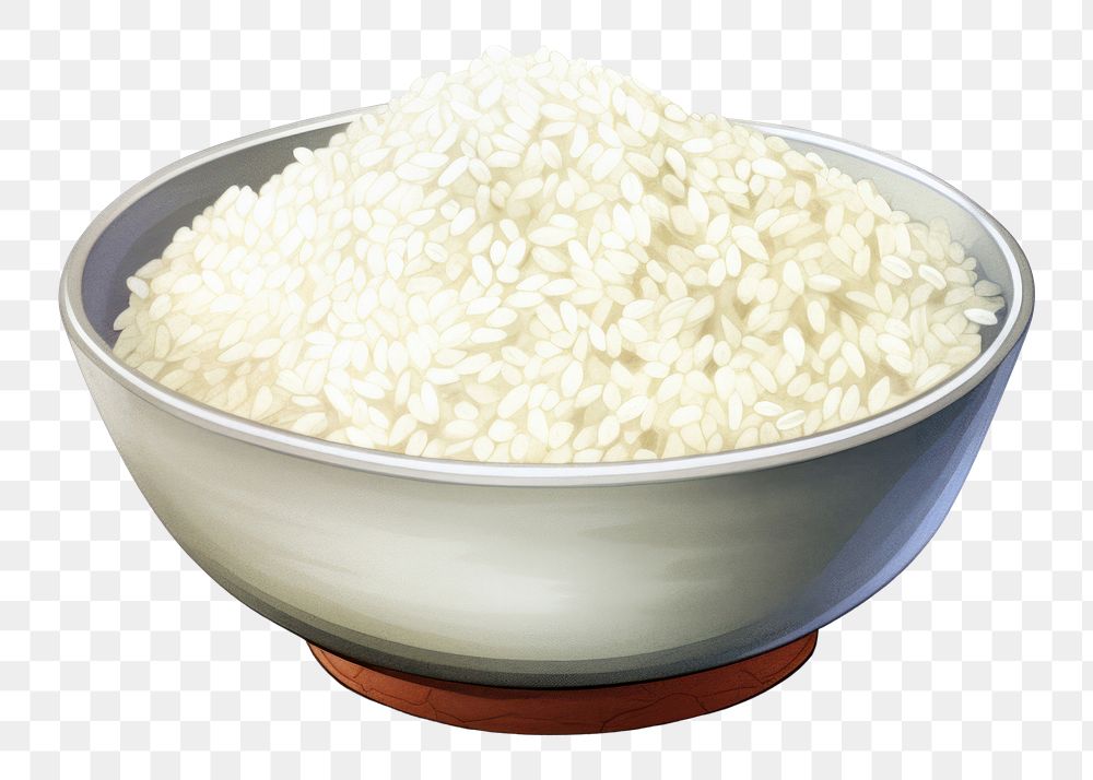 PNG Rice bowl food white background. AI generated Image by rawpixel.