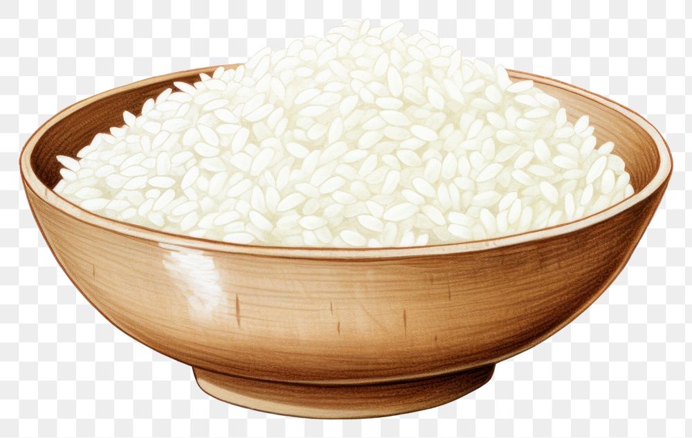 PNG Jasmine Rice rice bowl white. AI generated Image by rawpixel.