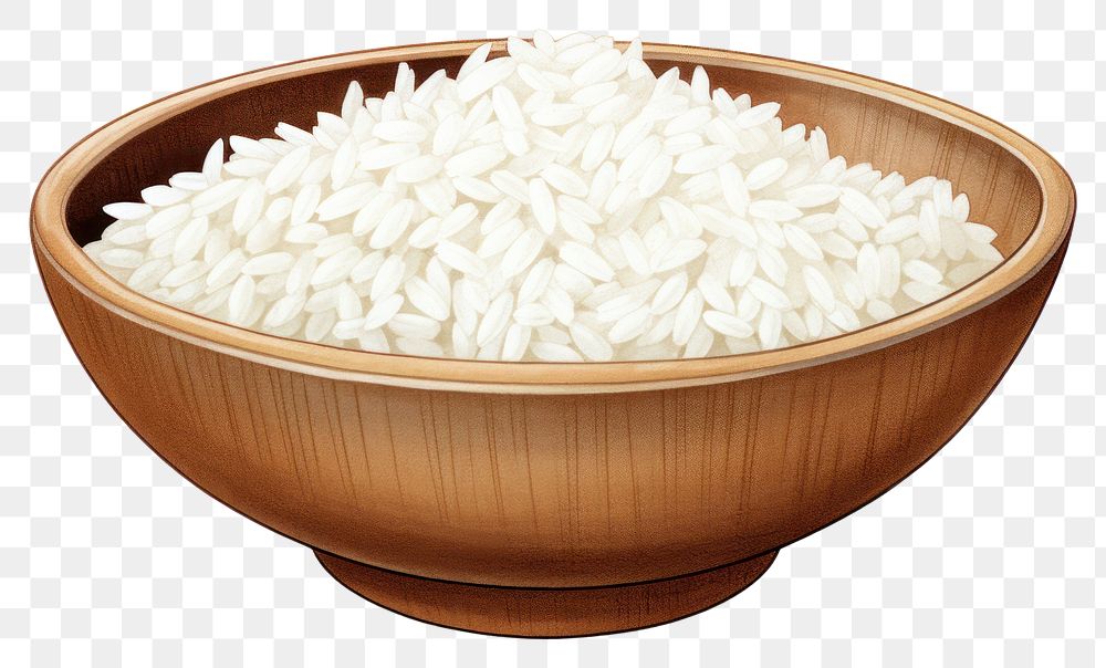 PNG Jasmine Rice rice bowl white. AI generated Image by rawpixel.