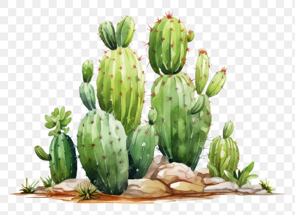 PNG Cactus plant outdoors cartoon. AI generated Image by rawpixel.