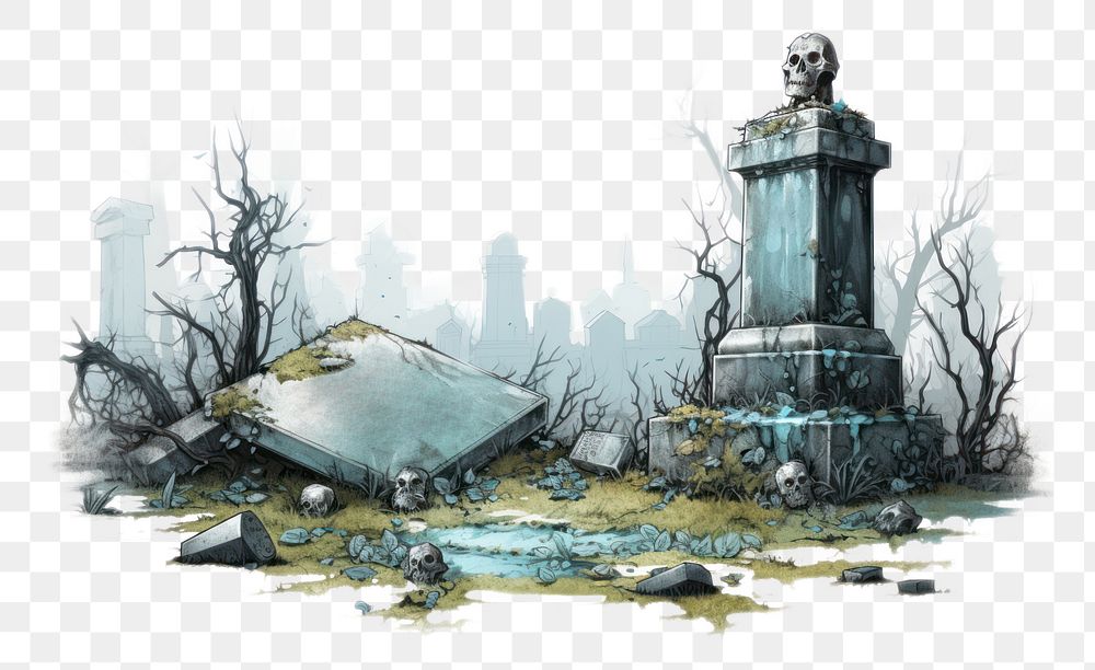 PNG Grave outdoors drawing representation. AI generated Image by rawpixel.
