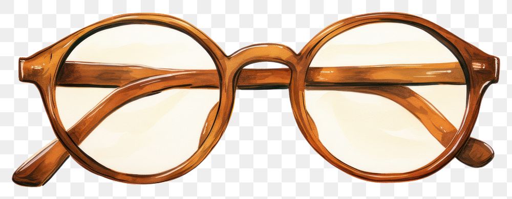 PNG Brown Vintage glasses brown white background accessories. 