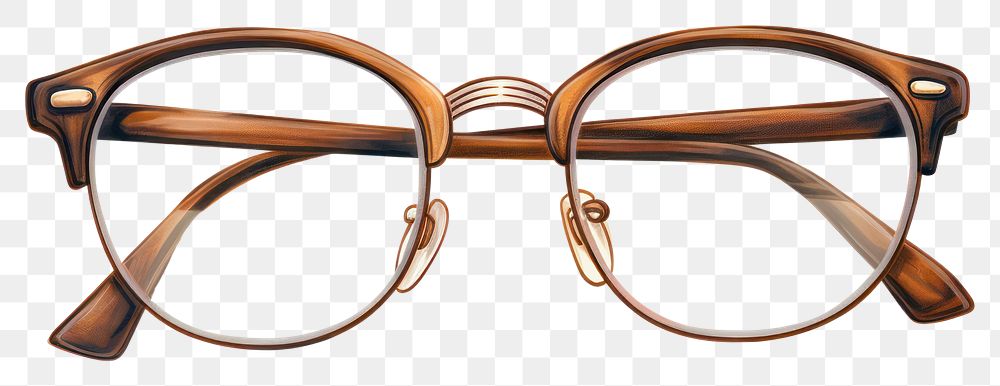 PNG Vintage glasses brown white background accessories. AI generated Image by rawpixel.