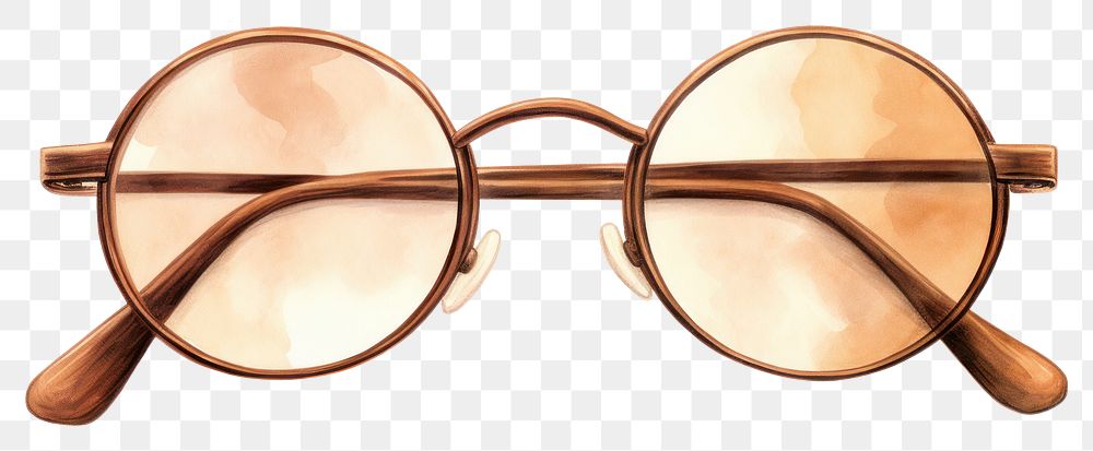 PNG Brown Vintage glasses sunglasses brown white background. AI generated Image by rawpixel.