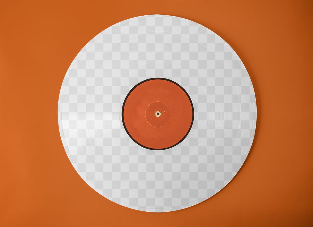 Vinyl record png mockup, transparent design