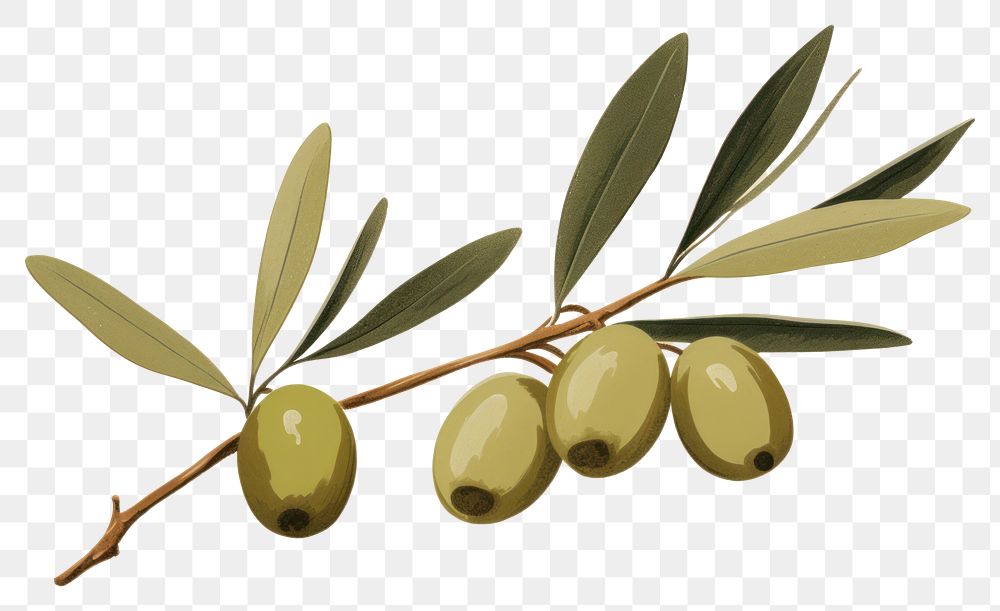 PNG Olive branch plant olive green. 