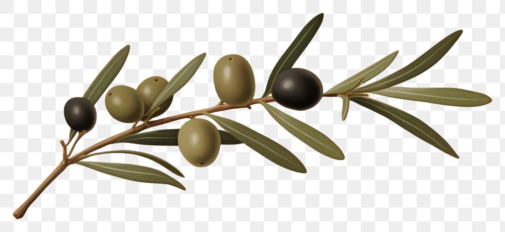 PNG Olive branch plant olive leaf. AI generated Image by rawpixel.