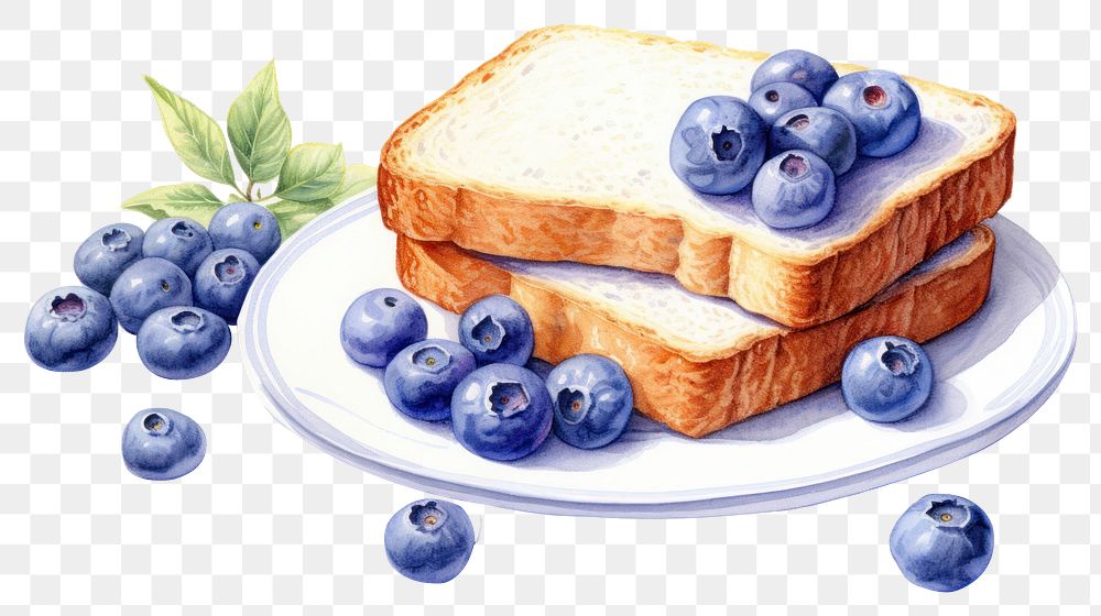 PNG Blueberry blueberry bread plate. AI generated Image by rawpixel.