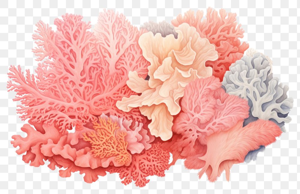 PNG Coral reef drawing nature red. AI generated Image by rawpixel.