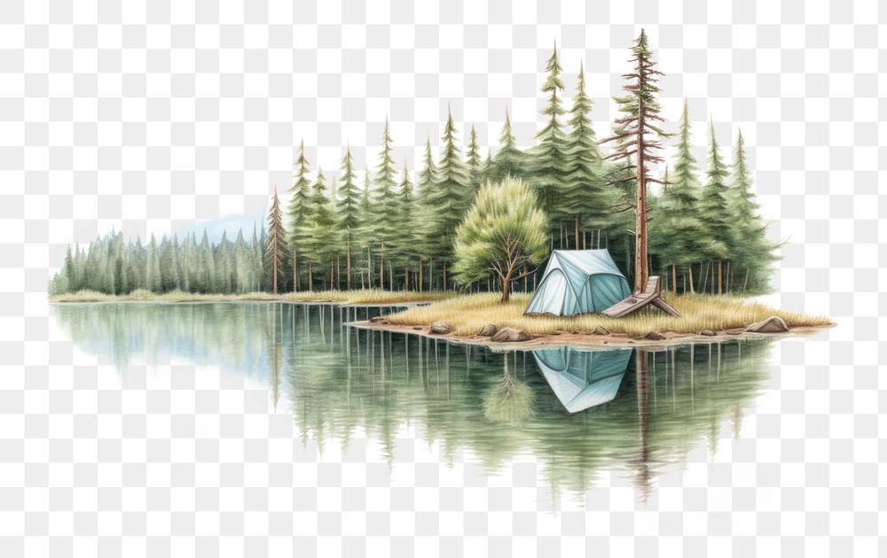 PNG Lake camping outdoors nature architecture. AI generated Image by rawpixel.