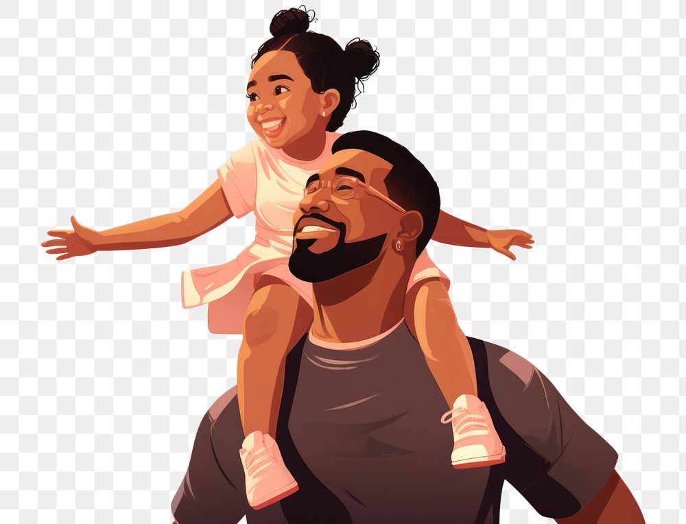 PNG Cartoon father adult togetherness. AI generated Image by rawpixel.