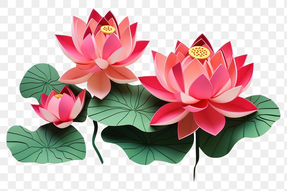 PNG Lotuses flower plant lily. AI generated Image by rawpixel.
