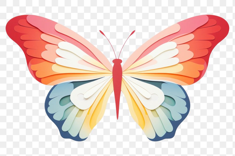 PNG Butterfly insect art white background. AI generated Image by rawpixel.