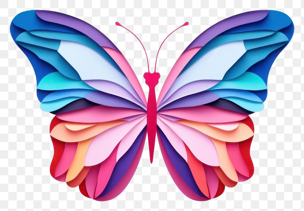 PNG Butterfly paper art white background. AI generated Image by rawpixel.