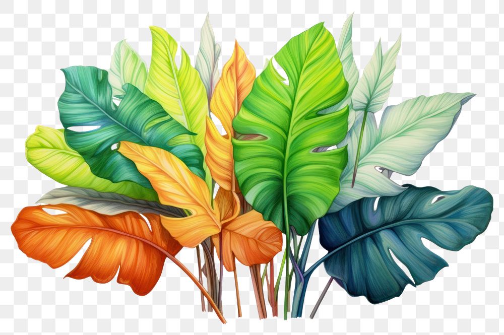 PNG Tropical leaves plant leaf creativity. 