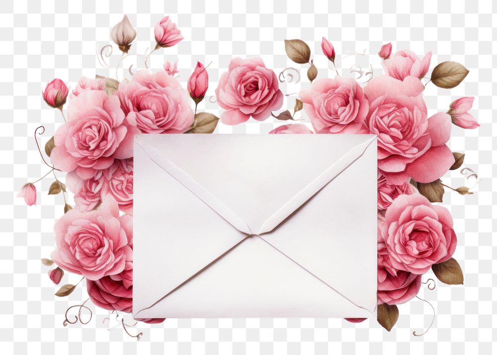 PNG Love letter envelope flower paper. 