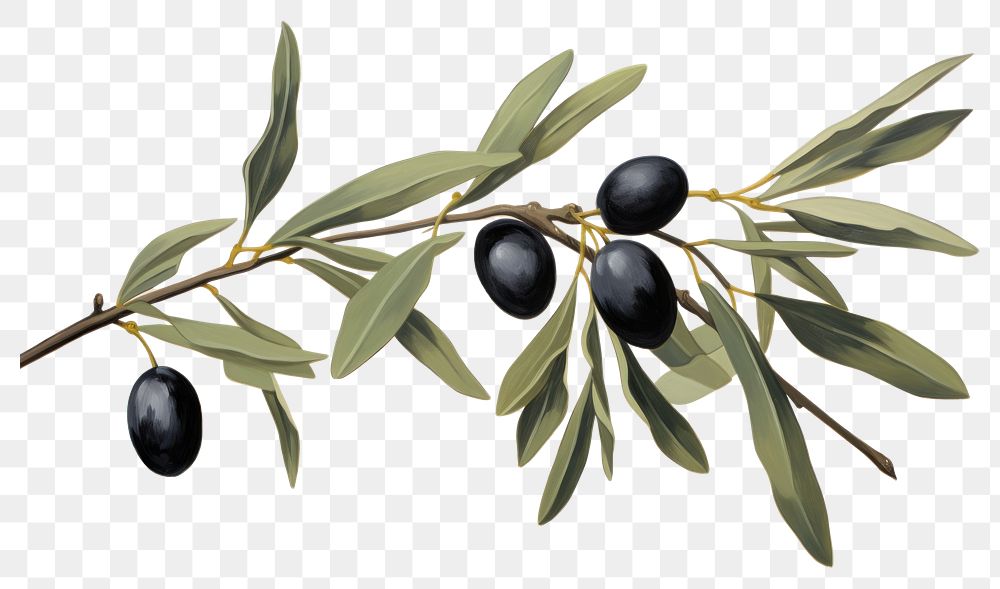 PNG Olive branch plant leaf freshness. 