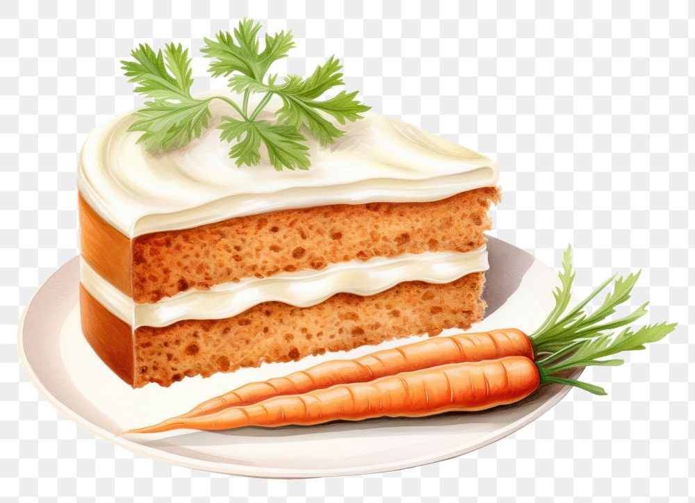 PNG Carrot cake vegetable dessert herbs. 