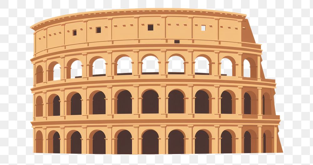 PNG Minimalist colosseum architecture building amphitheater. AI generated Image by rawpixel.