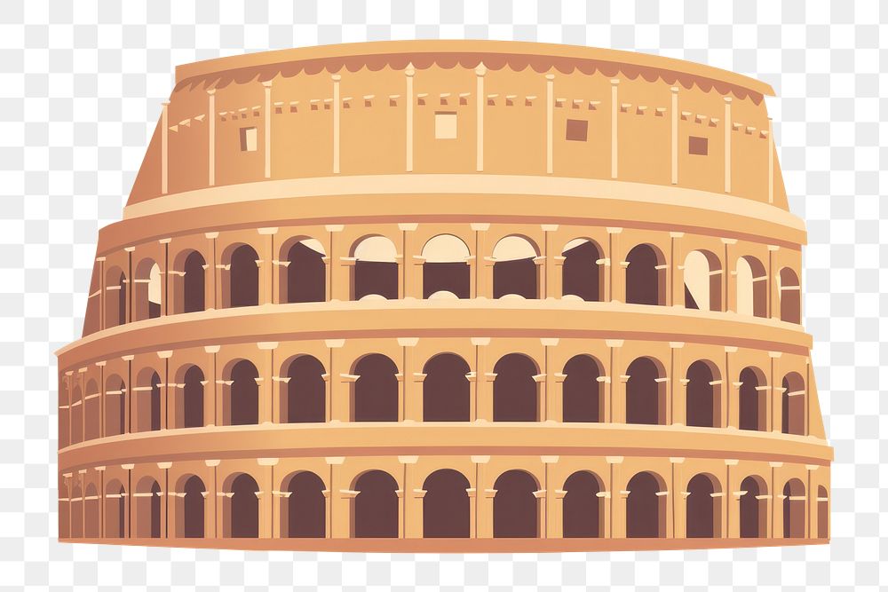 PNG Minimalist colosseum architecture building amphitheater. AI generated Image by rawpixel.