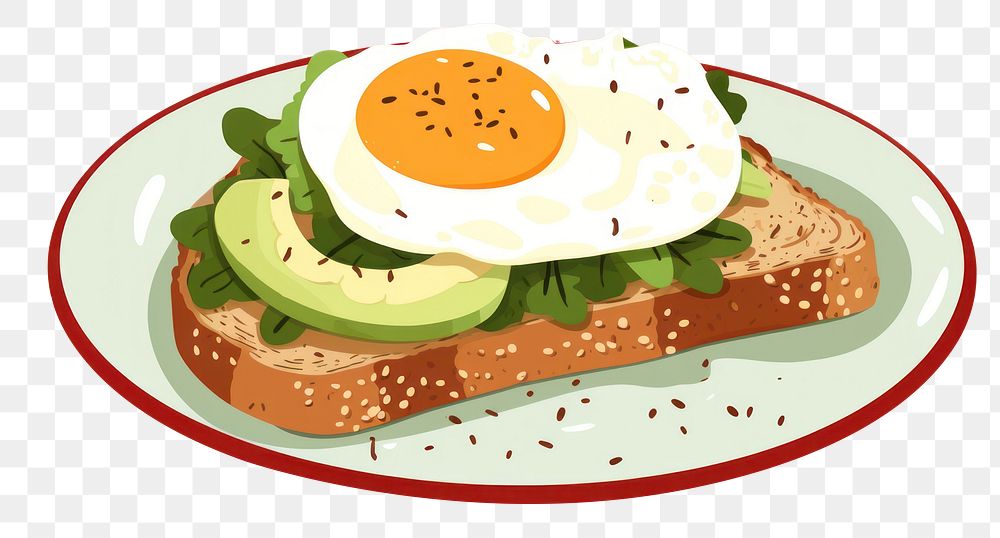 PNG Breakfast food egg avocado. AI generated Image by rawpixel.