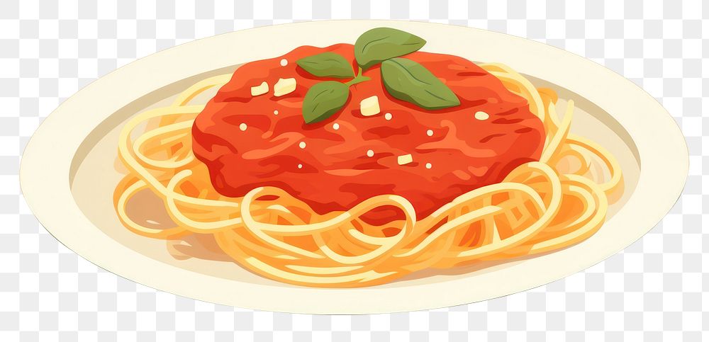 PNG Spaghetti food pasta plate. AI generated Image by rawpixel.
