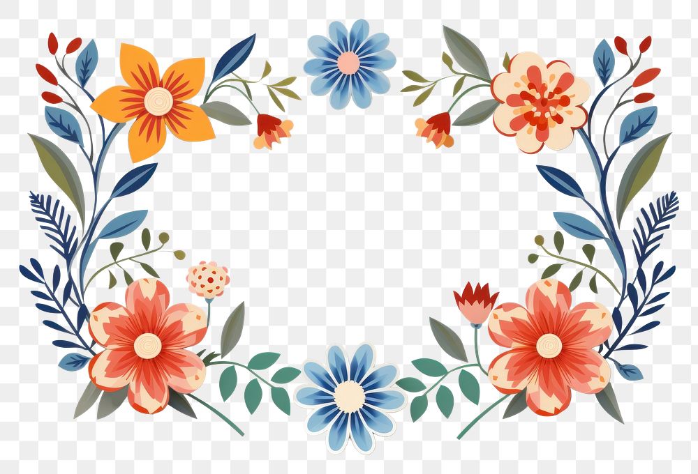 PNG Flower frame pattern plant art. AI generated Image by rawpixel.