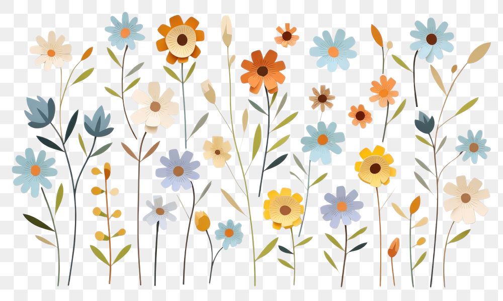 PNG Flowers pattern plant paper. AI generated Image by rawpixel.
