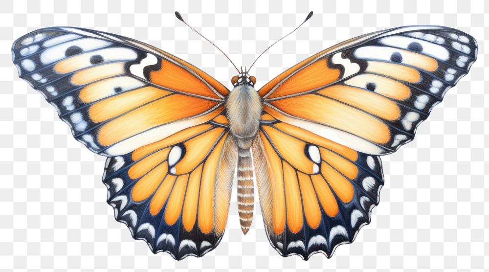PNG Tiger butterfly animal insect white background. AI generated Image by rawpixel.