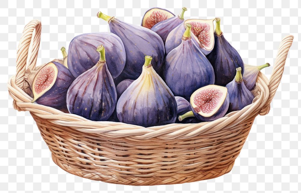 PNG Fig basket plant food. AI generated Image by rawpixel.
