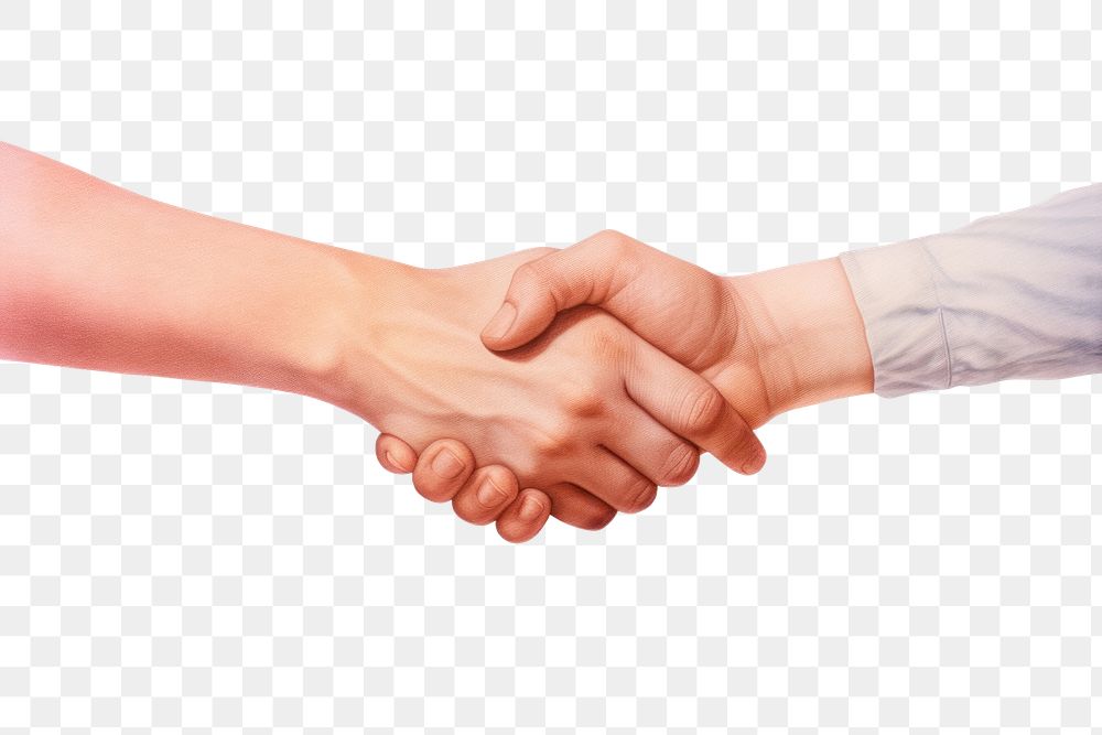 PNG Shake hands handshake white background togetherness. 