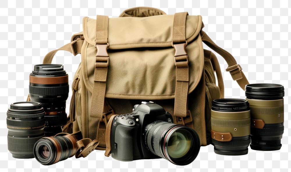 PNG Photo accessories camera bag backpack. AI generated Image by rawpixel.