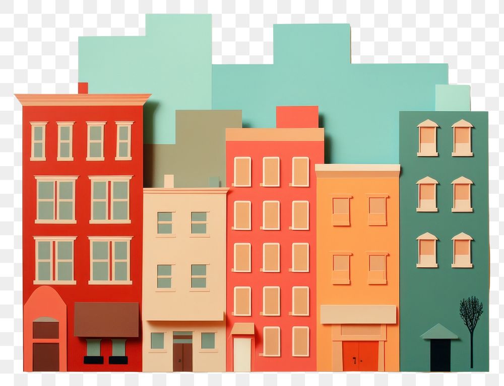 PNG Buildings painting architecture wall. AI generated Image by rawpixel.