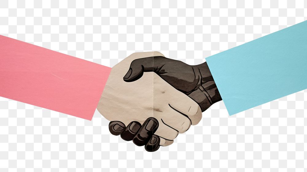 PNG Handshake paper creativity agreement. AI generated Image by rawpixel.